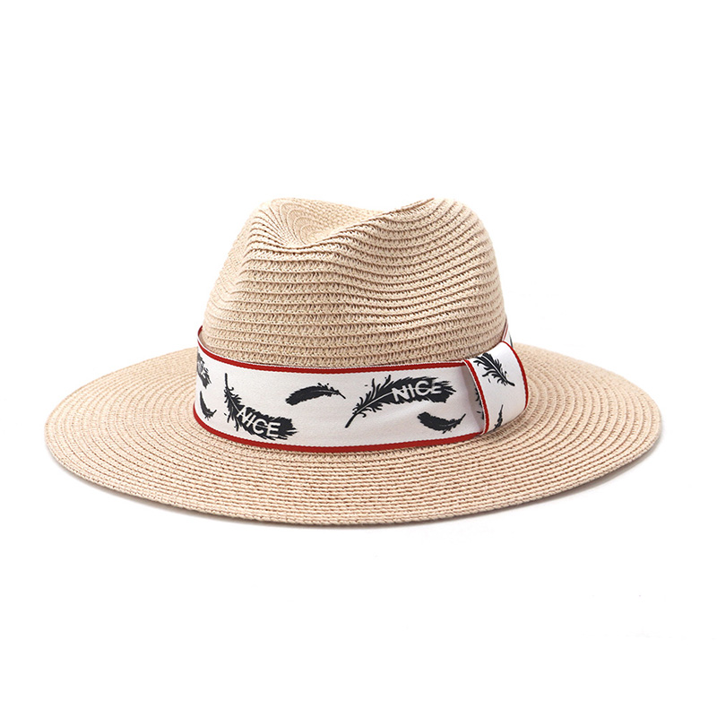 Logo Tersuai Mens Fedora Straw Hat